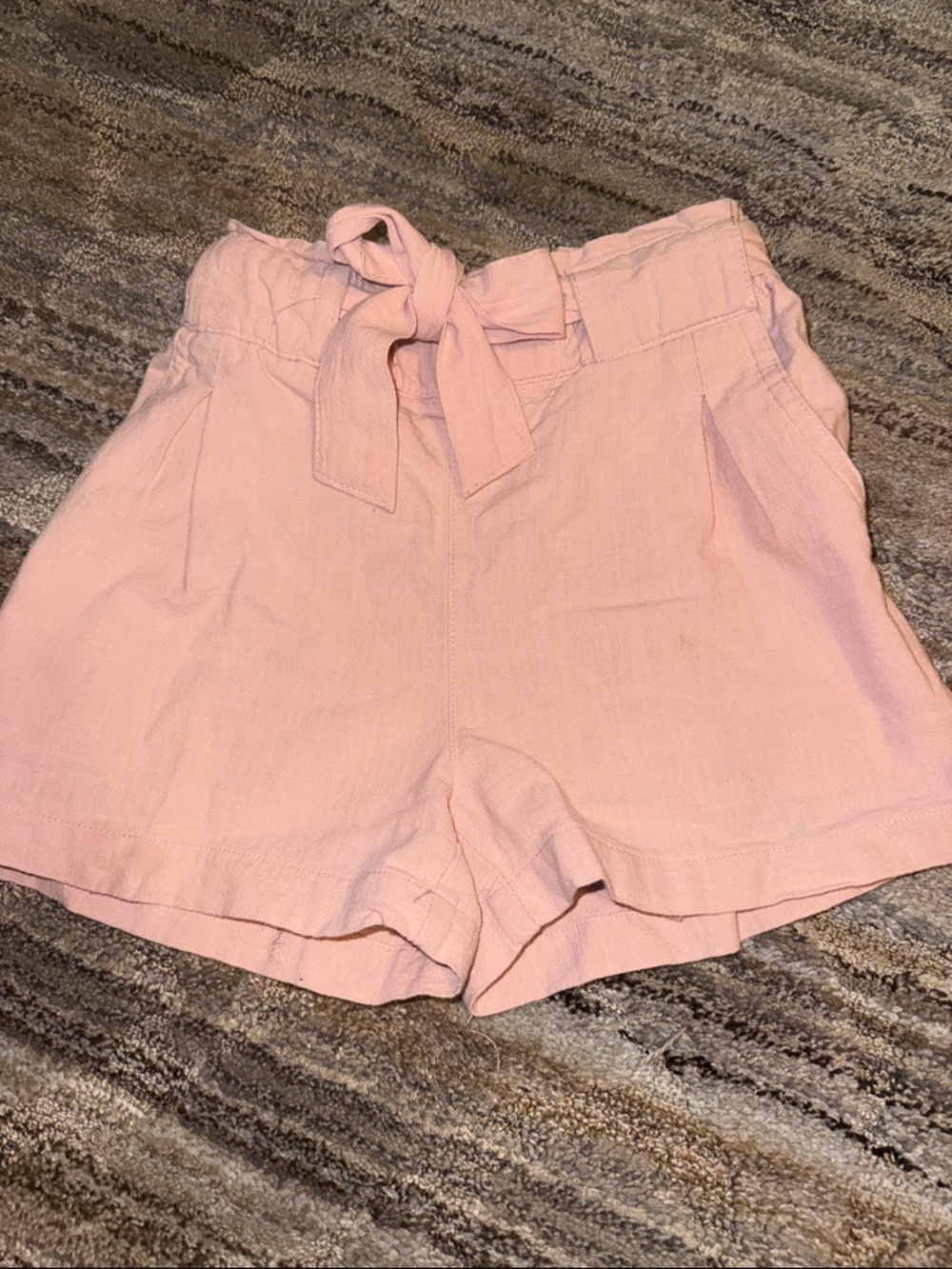 BCBGirls Light Pink Paperbag Tie-Waist High-Rise Shorts